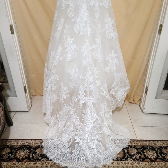 Pronovias | The Orion Lace Wedding Dress Off White Crystal NEW Size 18 - Picture 9 of 16